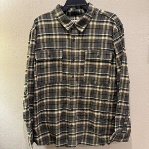 Marmot Doran‎ Cotton Flannel Shirt Mens XXL Plaid Midweight $100 Nori Green NWT